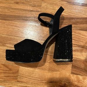 Kenneth Cole Black Rhinestone Heels